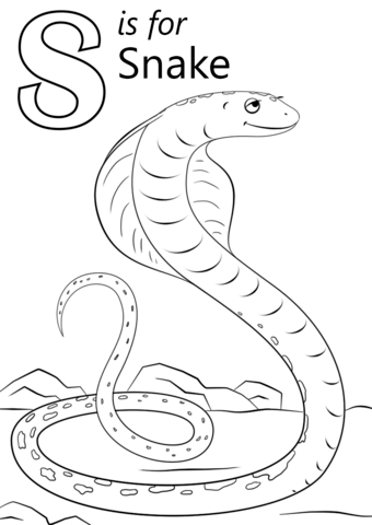 Letter S Is For Snake Coloring Page